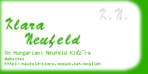 klara neufeld business card